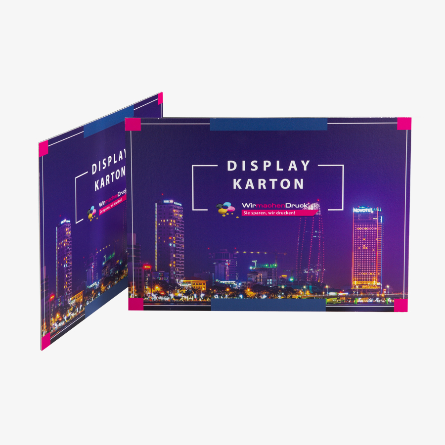 Aufgesteller Displaykarton mit individualsierbarem und hochwertigem Druck